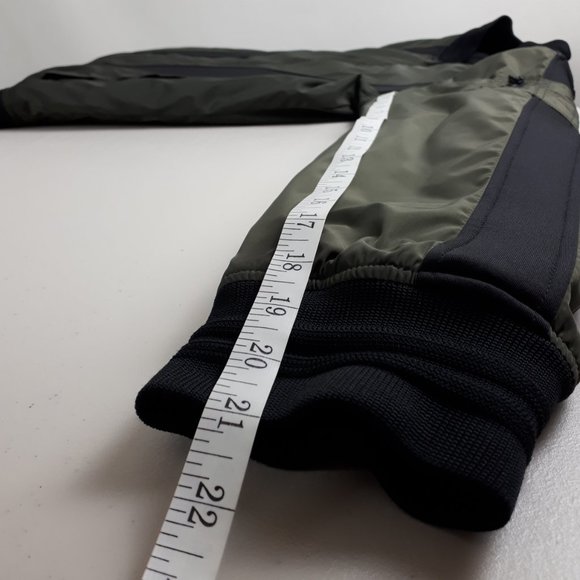 XRay Green Black Colour Block Bomber Jacket - Picture 7 of 16